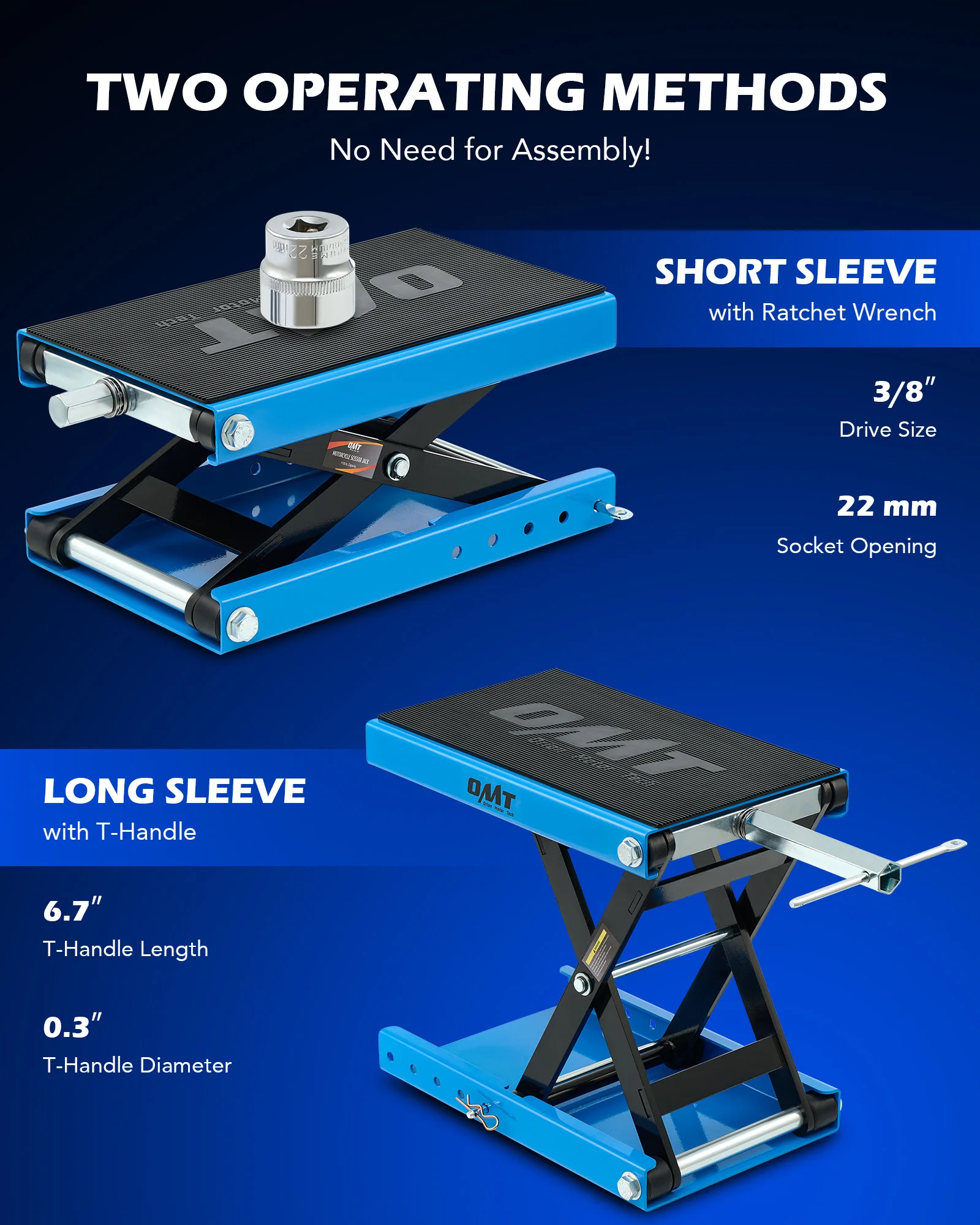 OMT 1100lb دراجة نارية مقص جاك رفع سطح واسع T مقبض رافعة حامل ATV دراجة دراجة إصلاح حامل لصيانة الدراجات النارية