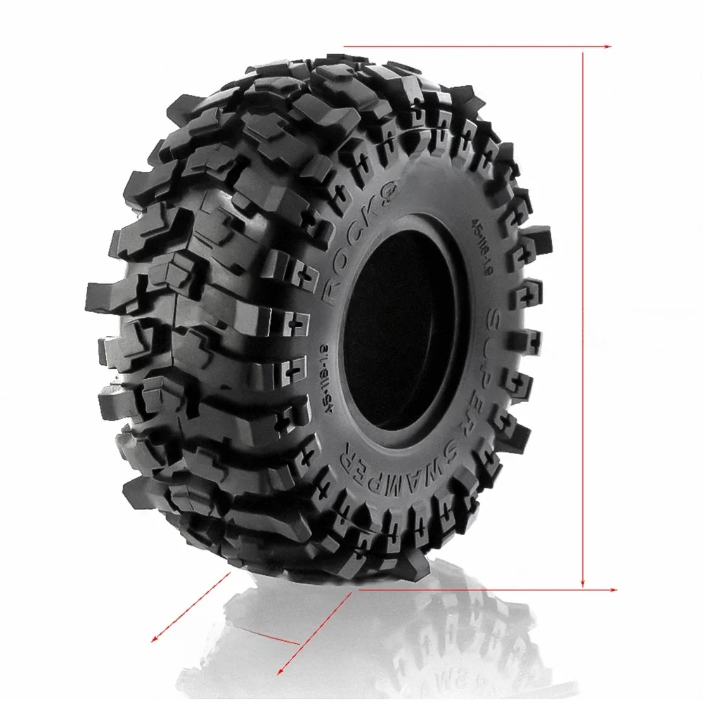 Milchig weiße Weichgummi-K 1,9-Radreifen 118 x 45 mm für 1:10 RC Crawler Car Axial SCX10 90046 AXI03007 TRX4 RBX10M