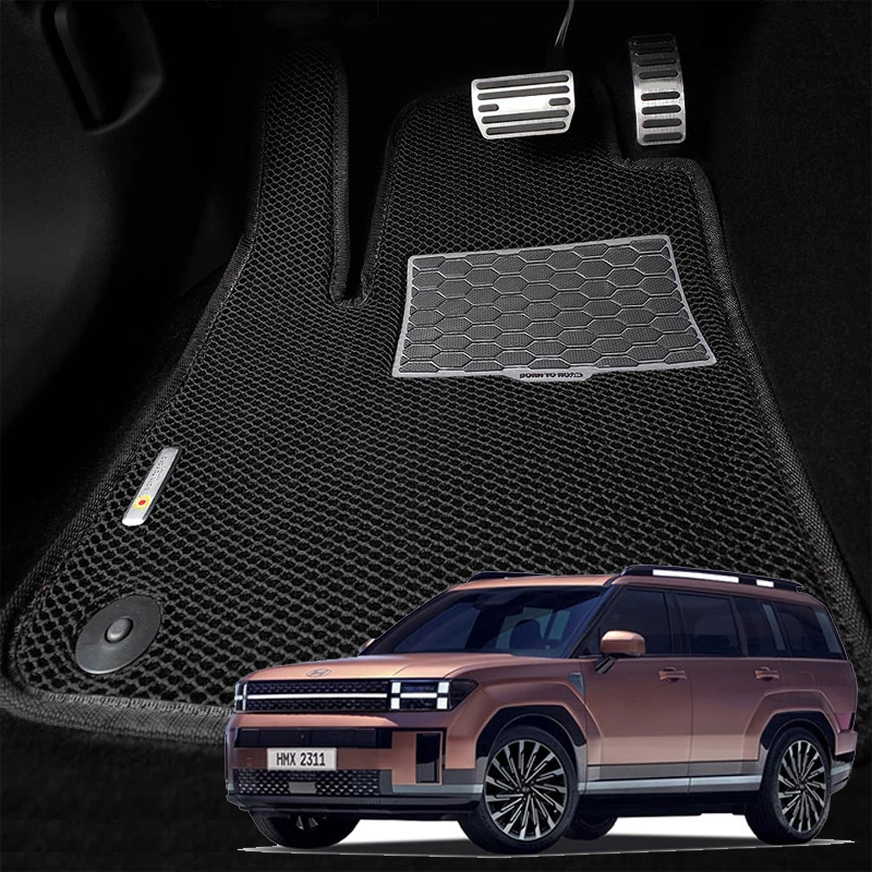 THE ALL New Santa Fe MX5 Car Floor Mat Car Mat Expandable Edge Mesh Coil Mat