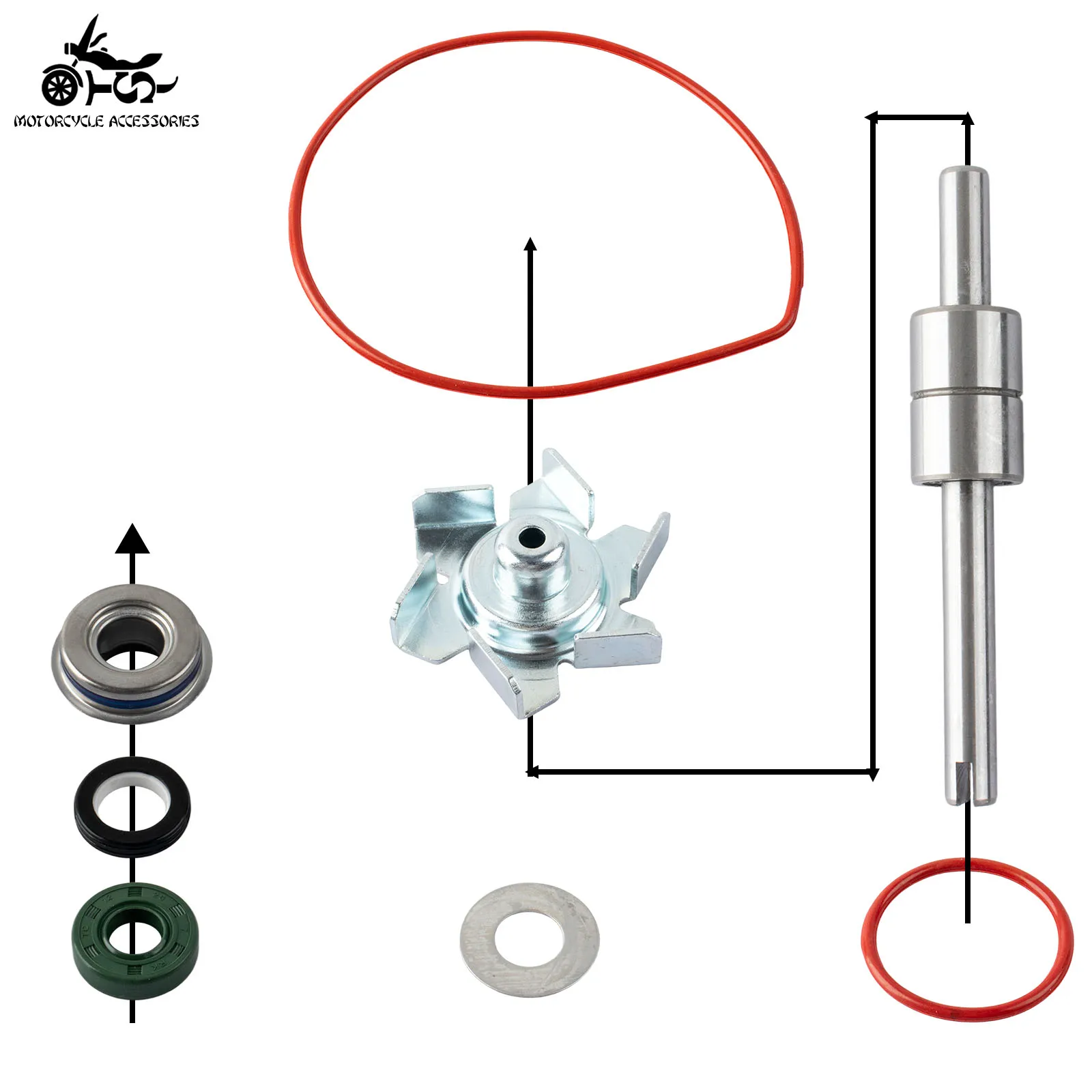 SJ Motorcycle Water Pump Repair Kit For Honda CBF600 2004-2007 CB600F Hornet 1998-2006 CBR600F 1991-1998 CB900F Hornet 2002-2007 view 3