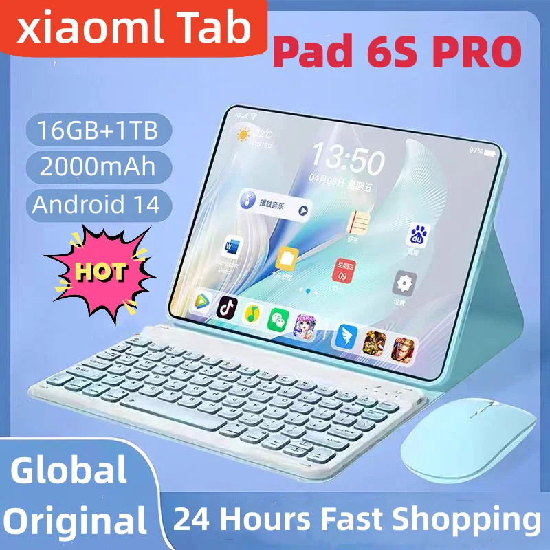 2024 Xiaoml Global Version Pad 6S Pro Original Android 14 Tablets 11inch H 16GB+1T 20000mAh 5G Dual SIM Bluetooth WiFi Tablet