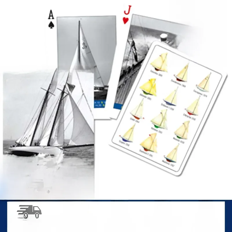 Piatnik, baralho de poker, 54 cartas, copa da américa, veleiros, náutico, folha técnica,