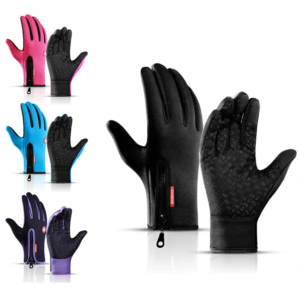 AliExpress Winter Gloves For Men Women Touchscreen Windproof Thermal Warm Cycling Glove With Zipper Non-Slip