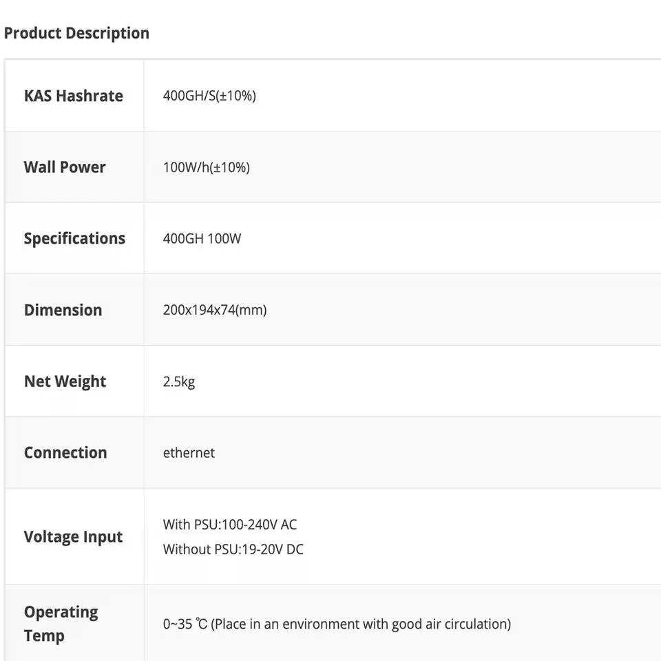 SA КУПИТЬ 9 ПОЛУЧИ 3 БЕСПЛАТНО IceRiver KS0 Ultra 400GhS 100W KAS Miner Kaspa Miner Machine с блоком питания Asic KAS Mining Rig IceRiver KAS KS0U