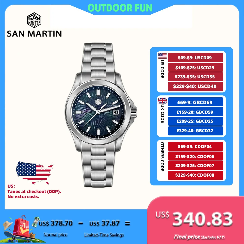 

San Martin 39 мм Miyota 9015 турбинный гильош швабра циферблат мужские роскошные часы автоматические 3 часа дата быстрая регулировка BGW-X1 светящиеся SN0150-1