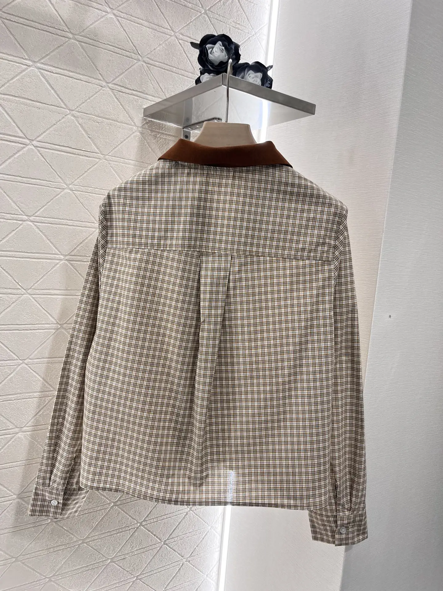 

2025 New Coat Jacket Plaid Skirt Drawstring Cotton Buttons Fashionable Versatile Slimming Figure-hugging Spring Summer