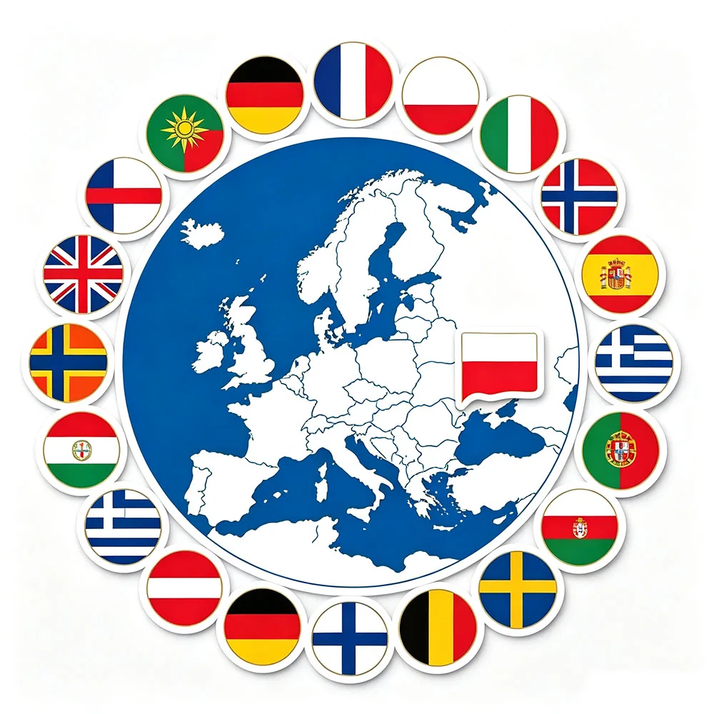Nieuw Europa Egygold Oscams Polen Clines Europa 4K Kleurrijke Vlaggen Slowakije Nederland Duitsland Oostenrijk Buiten Ccam Europa Vlaggen