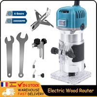 800W Electric Wood Router Electric Trimmer 6 Speed Woodworking Milling Engraving Slotting Trimming Machine Home DIY Power Tools