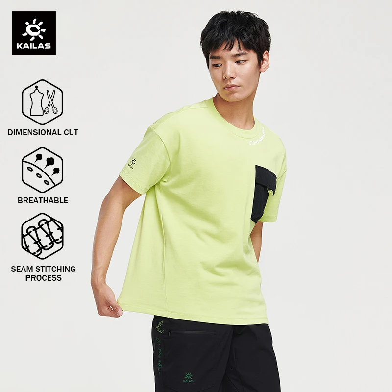 KAILAS Cotton Casual Hiking T-shirt for Men New O-neck Short Sleeve Loose Tee Cycling Travel Tops Climbing Clothes KG2117520