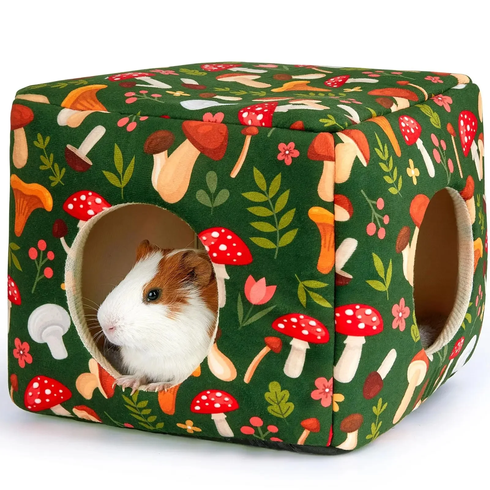 Cachette de cochon d'inde lavable, habitats de maison cachés, lit de lapin confortable pour petit animal de compagnie, accessoires de Chinchilla pour Hamster