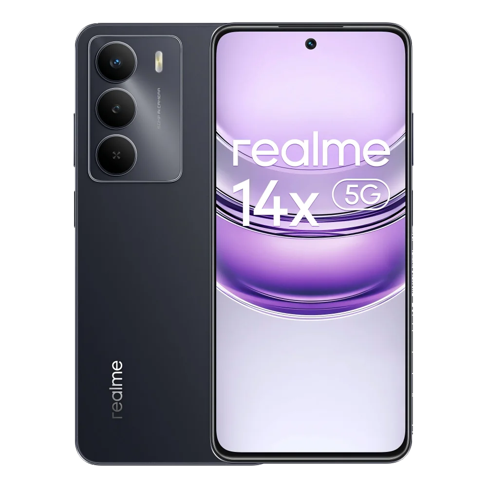 Smartphone Realme 14X 5G 8GB 256GB, Pantalla de 6.67″ y 120Hz, Procesador Mediatek Dimensity 6300 de Ocho Núcleos, Batería de 5000mAh, Cámara IA de 50MP, NFC IP64 Android 15 8