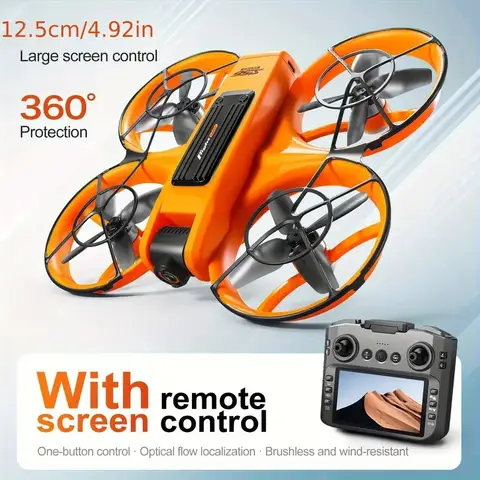 [2025 New S156 Drone] HD Dual Camera, 12.5cm/4.92-inch Screen Remote Control, Brushless Powerful Motor,Optical Flow Positioning