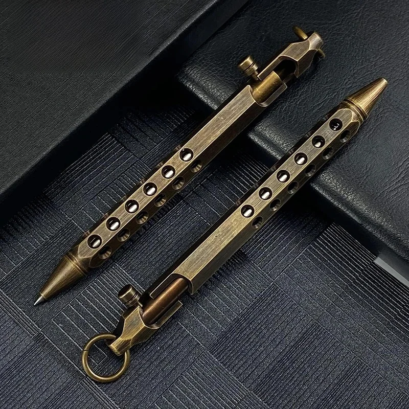 Stylo tactique rétro en laiton, stylo à bille pour Signature d'action, pour affaires, noël, anniversaire, école, étudiant, papeterie de bureau