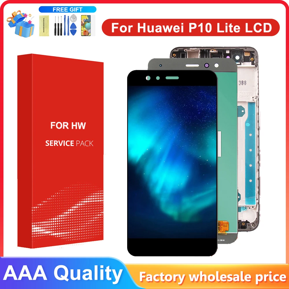 5.2\'\' For Huawei P10 Lite P10Lite WAS-LX2J WAS-LX2 WAS-LX1A WAS-L03T LCD Display Touch Screen Digitizer Assembly with frame