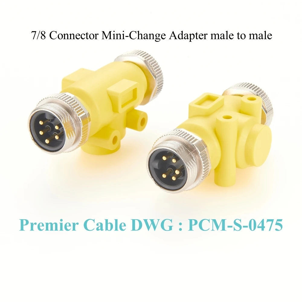 

7/8 Mini Change Trunk Gender Changer Male to Male for Fieldbus DeviceNet CANbus CC-Link CANopen NMEA 2000 Circular Connector