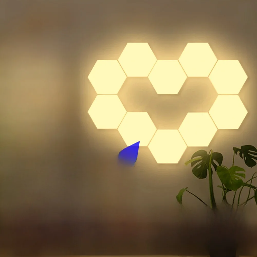 LED Night Light Honeycomb Hexagon Modular Quantum Lamp DIY Creative Modern Wall Lights Bedroom Decoration USB DC5V Touch Dimming