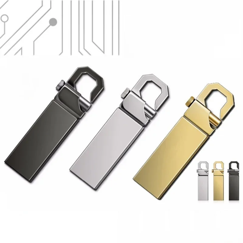 Clé USB étanche en métal, 128 Go, 64 Go, 16 Go, 8 Go, 32 Go, 2.0