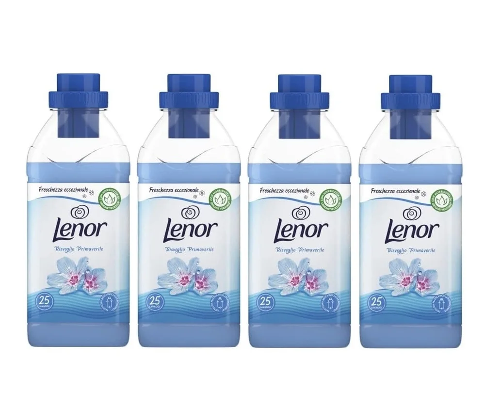 Concentrated softener LENOR. 4X25 PACK TOTAL washes 100 dose, softener for washing machine, coolness lasting and fresh clothes