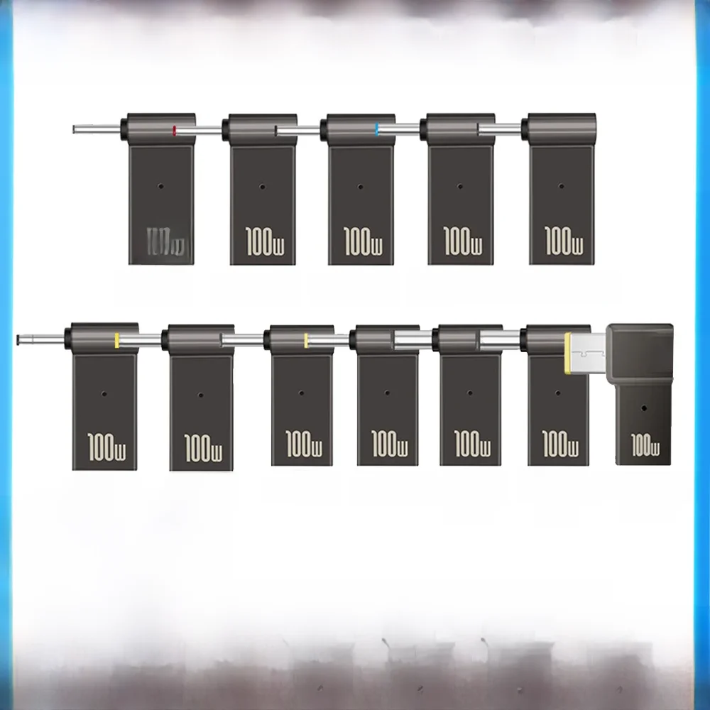TISHRIC – adaptateur de connecteur d'alimentation pour chargeur d'ordinateur portable PD 100W 5A USB type-c femelle vers DC mâle pour HP/Lenovo/DELL