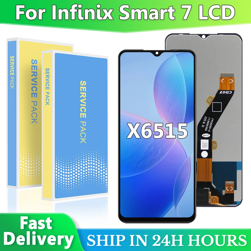 

6,6 ''для Infinix Smart 7, ЖК-дисплей, преобразователь сенсорного экрана в сборе для Infinix Smart 7 X6515, запасные части для экрана