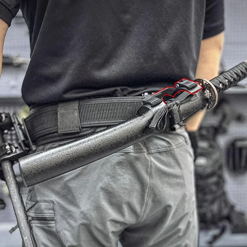 Bâton amovible multi-usages, poignées rapides, couverture réglable, épée de samouraï, hache, outil de survie d'urgence en plein air