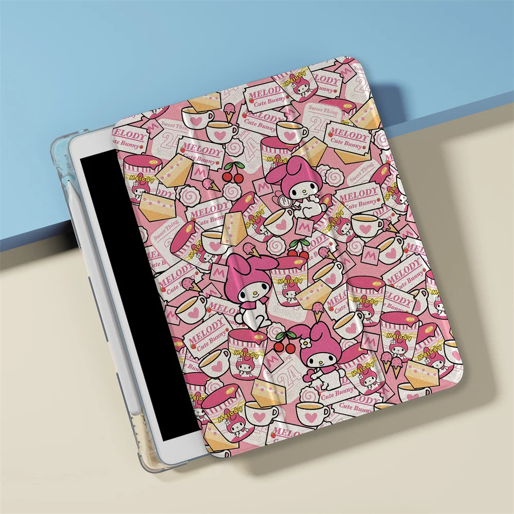 Cute Cherry Melody Case For iPad 10th 11th 11''  A16 2025 iPad Pro 2024 Air 5 4 10.9 Air 3 10.5  iPad 7 8 9 10.2 iPad 5 6 mini 6