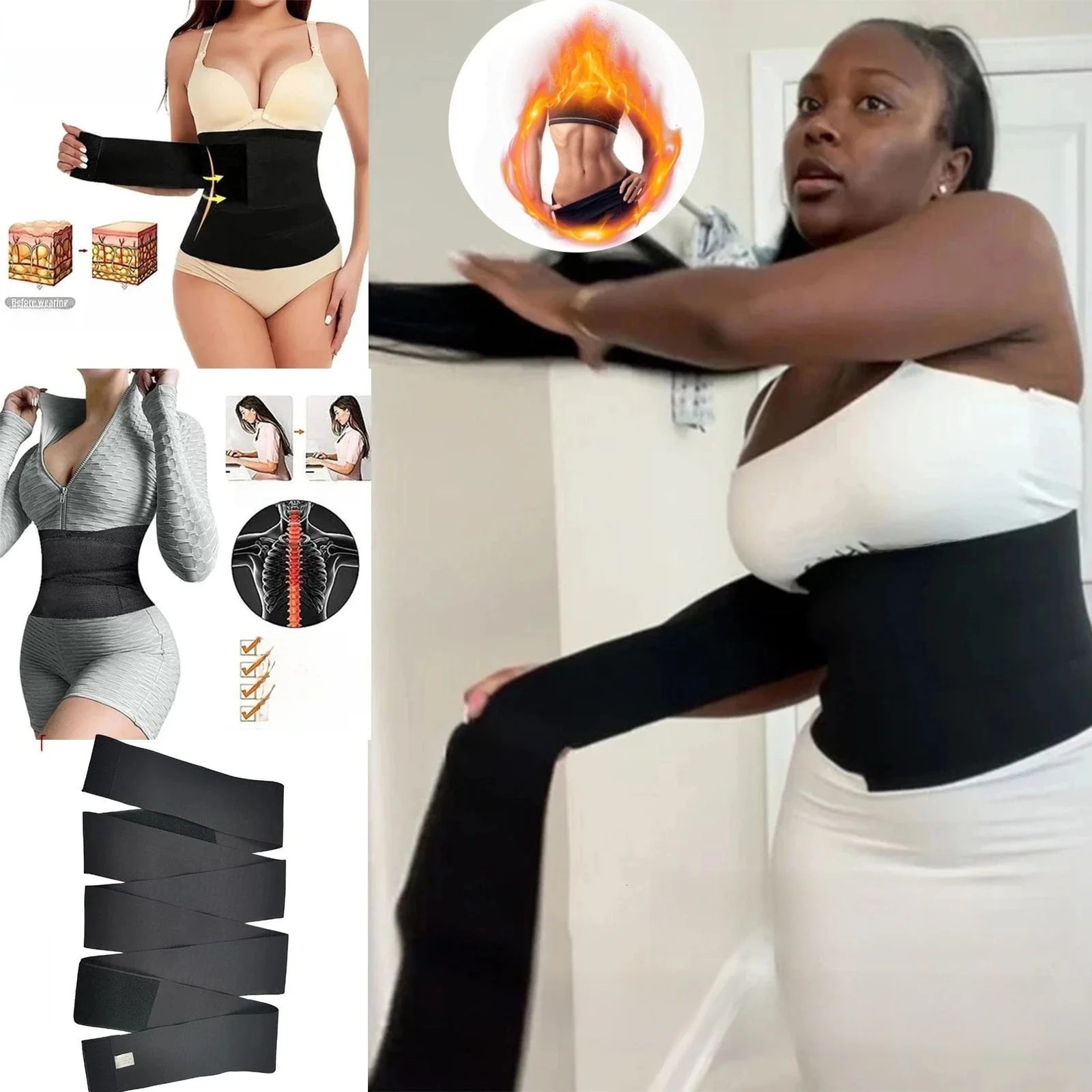 Entraîneur de taille réglable pour femme, bandage Snatch Me Up, ceinture de soutien lombaire ronde, ventre et taille, général
