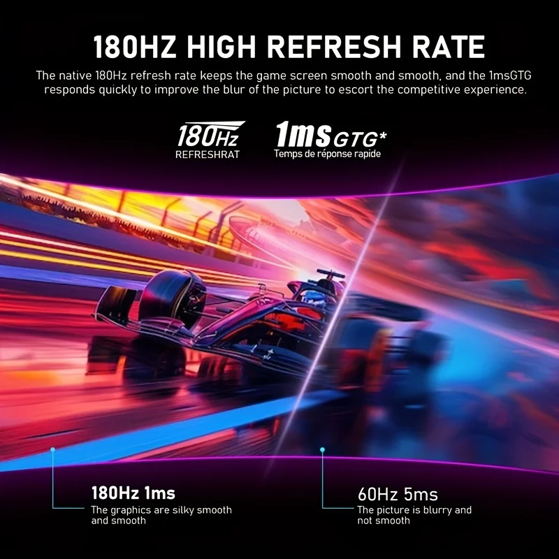 Gawfolk Novo evento de abertura de loja Monitor de jogos de 27 polegadas, monitor de computador 180 Hz, monitor de PC FHD 1080P,