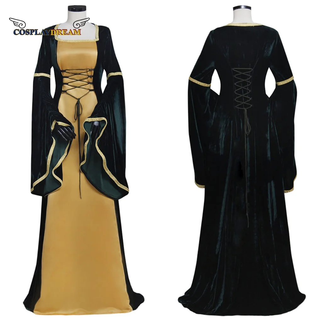 

Medieval Renaissance Gothic Lolita Velvet Dress Victorian Civil War Ball Gown Dress Costume Cosplay