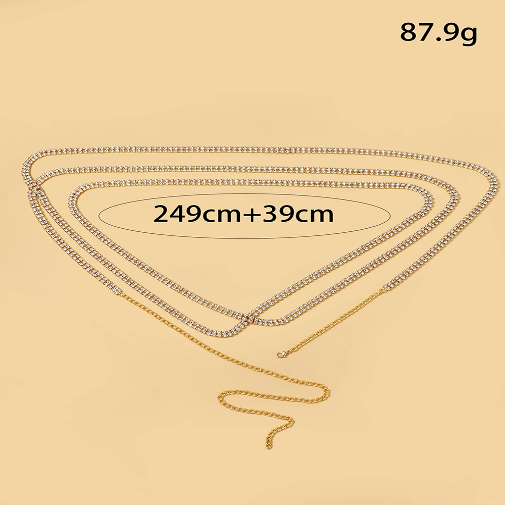 Stone Fans Rhinestone Chest Chain Trendy Multi Row Sexy Bra Chain Women Nightclub Party Body Jewelry Accessories view 2