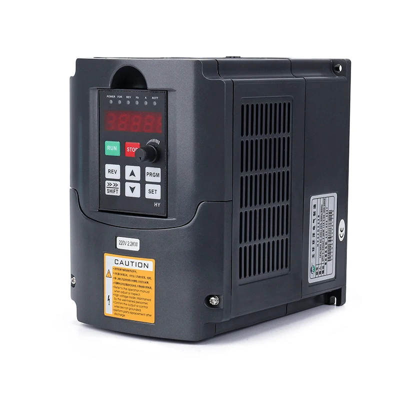 HY 1.5KW/2.2KW VFD Inverter 3 Phase Variable Frequency 110V/220V CNC Spindle Motor Speed Controller Driver 0-400Hz 3HP Output