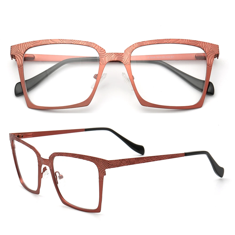 

Men Square Metal Eyeglass Frames Women Oversize Optical Glasses Frames Full rim Modern Fashion Eyewear Prescription Spectacles