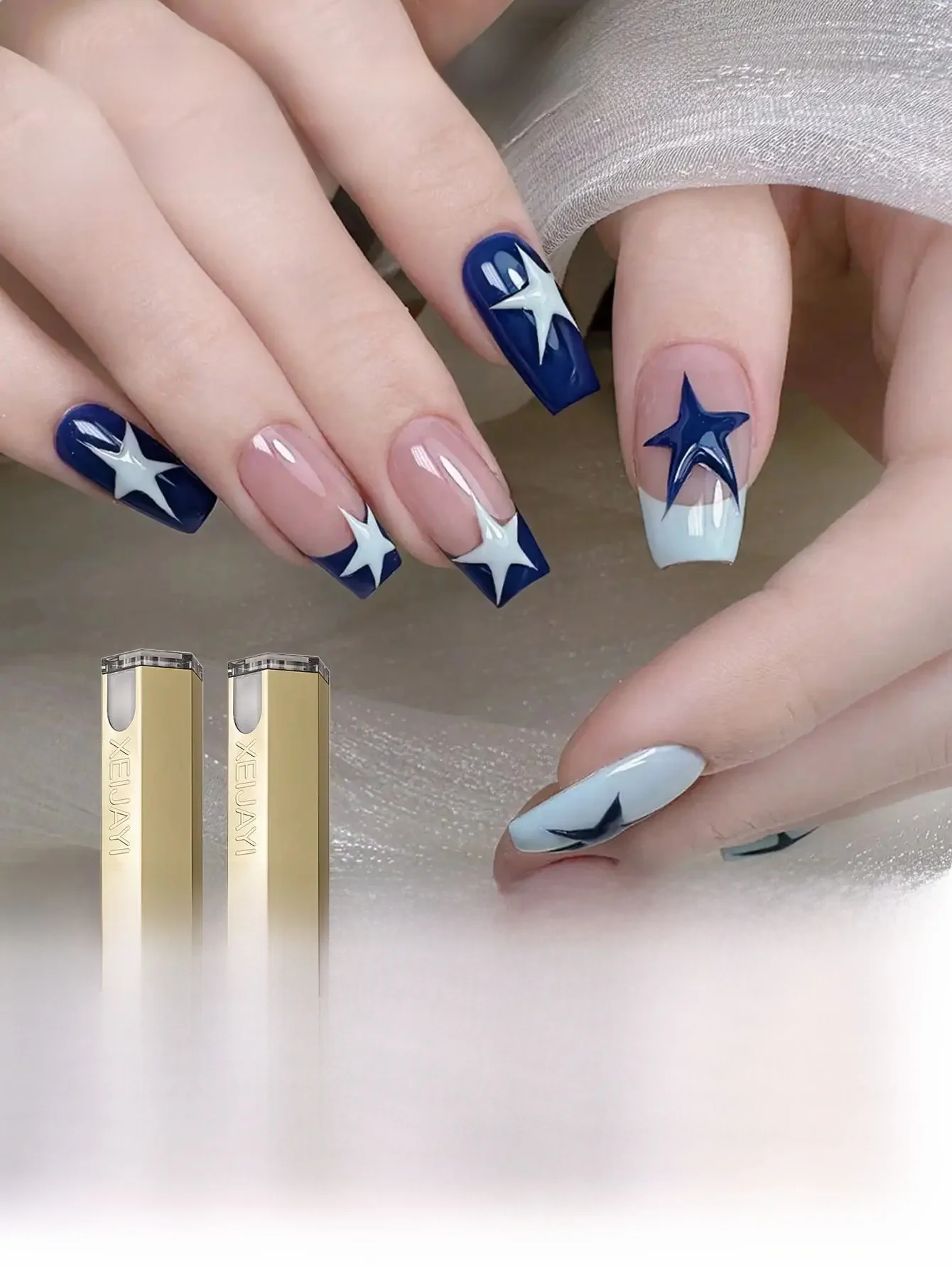 2025 nouvelle célébrité en ligne boue volcanique bleu menthe vert vernis à ongles bicolore petit ensemble série blanchiment ferme et durable