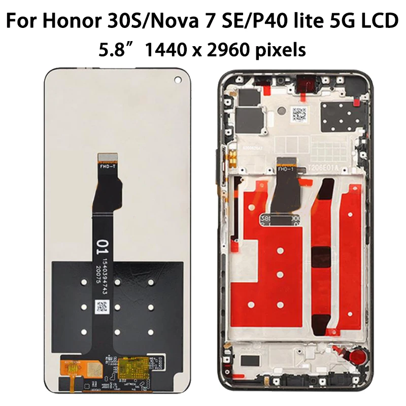 6.5\'\' New nova 7 SE CDY-AN00 LCD For Huawei P40 Lite 5G CDY-NX9A LCD Touch Screen Digitizer For Honor 30S CDY-AN90 Display