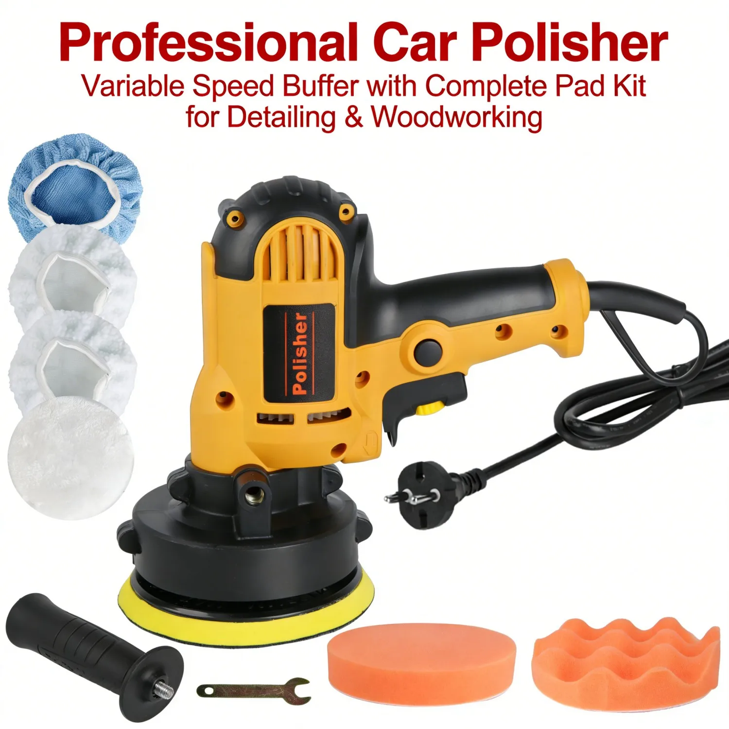 Polisseuse électrique pour voiture, machine à cirer les voitures, outils de ponçage et de cirage à vitesse réglable 125 mm, polissage automobile, réparation des rayures