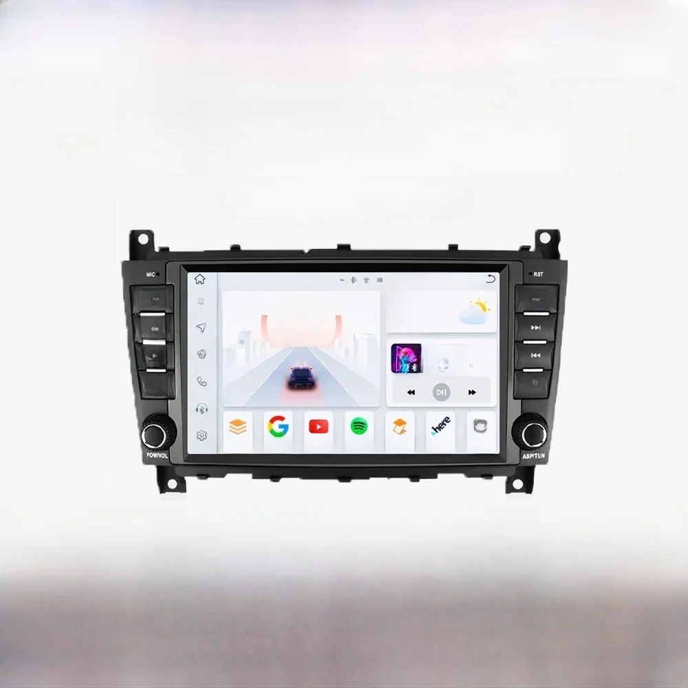 Ai carplay android 11 auto audio stereo multimidia player navi gps für mercedes-benz c-klasse w203 c200 c300 w209 clk200 amg rds