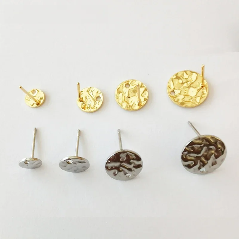 NONE 20pcs Hypoallergenic Stainless Steel Earring Hooks Gold Color 6 8 10 12mm for Jewelry Making 3