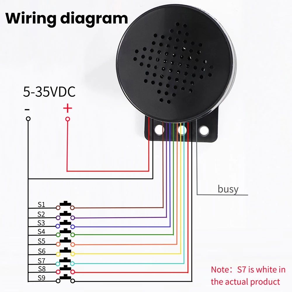 DC 5V 6-35V Car Start Voice 9 Channel Trigger MP3 Player Voice Speaker Prompter Sound Alarm Reverse Siren Buzzer Alarm Horn