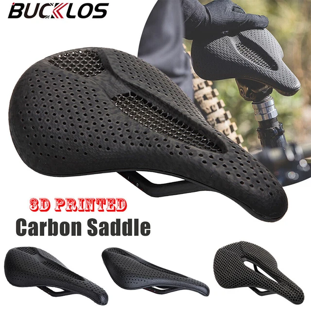 BUCKLOS 3D drukowane siodełko rowerowe pełna poduszka na siodełko rowerowe z włókna węglowego Ultralekkie siodełko do roweru górskiego szosowego z włókna węglowego siodełko MTB