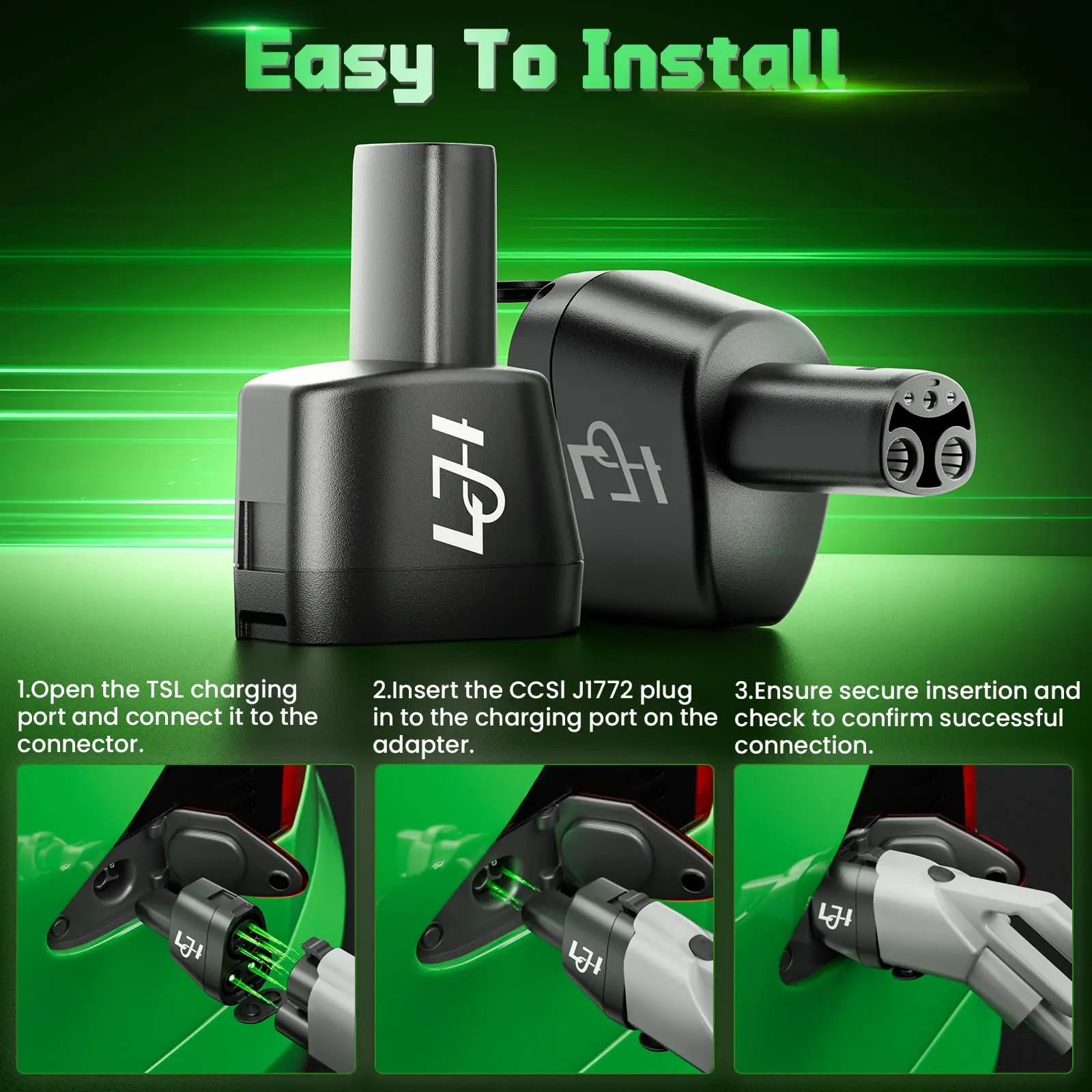 테슬라 어댑터용 2 in 1 CCS1 & J1772 어댑터 250KW 모델 Y/3/S/X/사이버트럭 초고속 CCS1 충전 어댑터 EV 충전소 썸네일 2