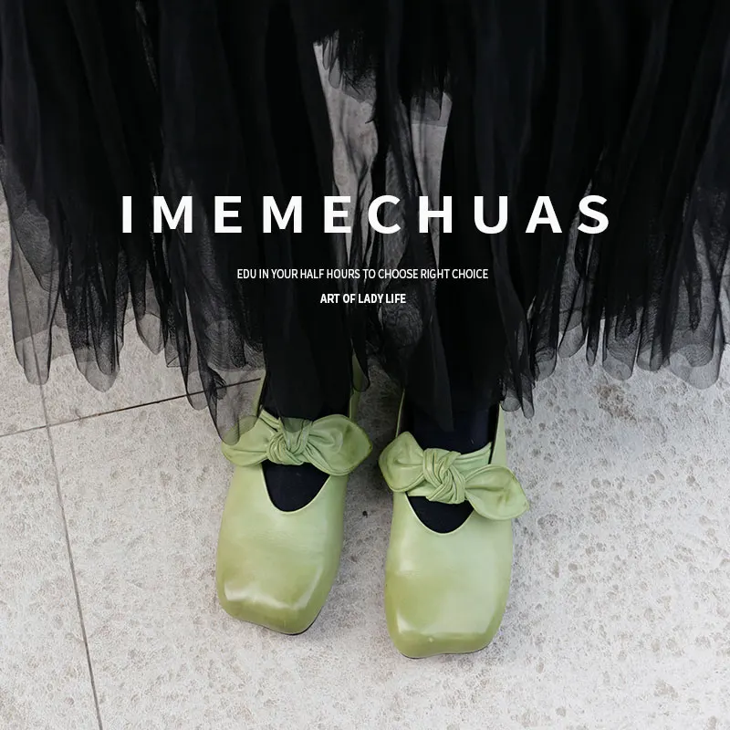 النساء بسيطة الشقق ساحة تو ربطة أحذية الانزلاق على أحذية السيدات الخريف جلد طبيعي امرأة المتسكعون الربيع أحذية أنيقة #6