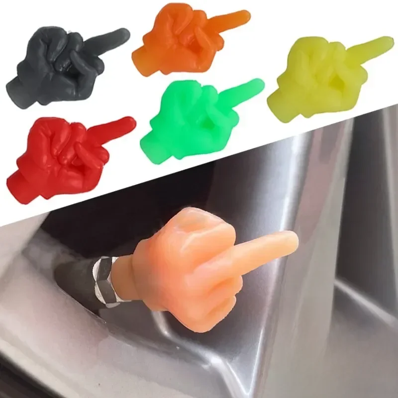 AliExpress 4Pcs Tire Valve Caps Middle Finger Valve Stem Caps Funny Car Tire Air Caps Tyre Stem Covers  for Bicycles Road Bike Motorcycles