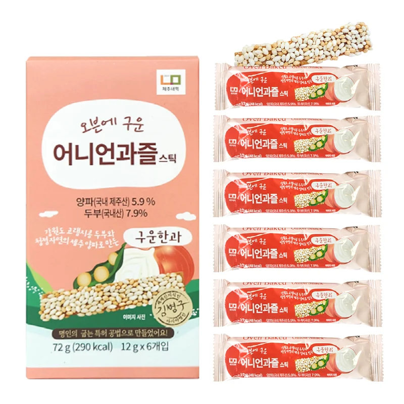 [제주] 명인의 손길로 완성된 400겹의 바삭함 국내산 두부 어니언 과즐스틱 12g 6개입 x 2박스