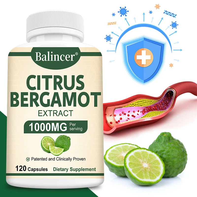

Citrus Bergamot Capsules - Heart & Cardiovascular Health, Immune Support, Antioxidant, Helps with Overall Health, 120 Capsules