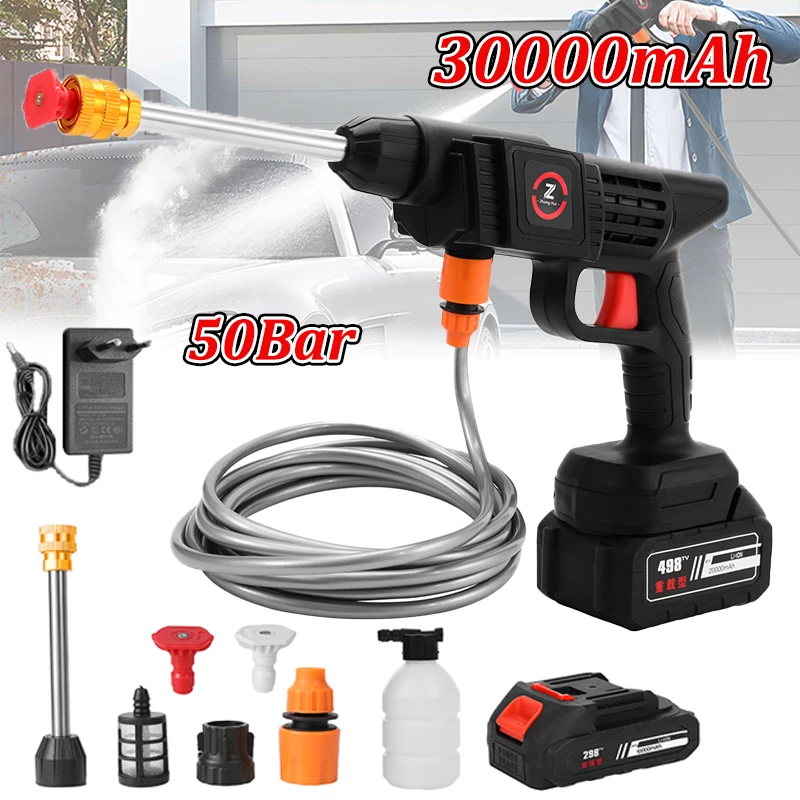 50Bar Cordless High Pressure Cleaner Washer Spray Water Gun Car Wash Pressure Water Cleaning Machine for Makita 21V Battery