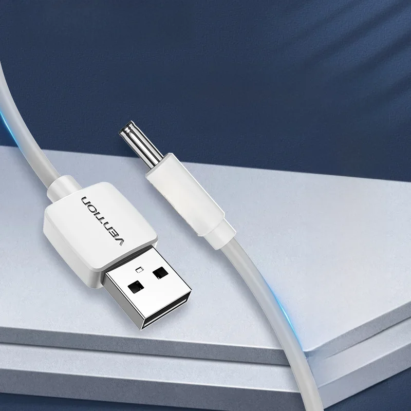Vention Kabel zasilający USB na DC 3,5 mm Złącze USB A na 3,5 Jack Zasilacz 5 V dla wentylatorów HUB USB Kabel ładujący DC 5,5 mm — zdjęcie 2
