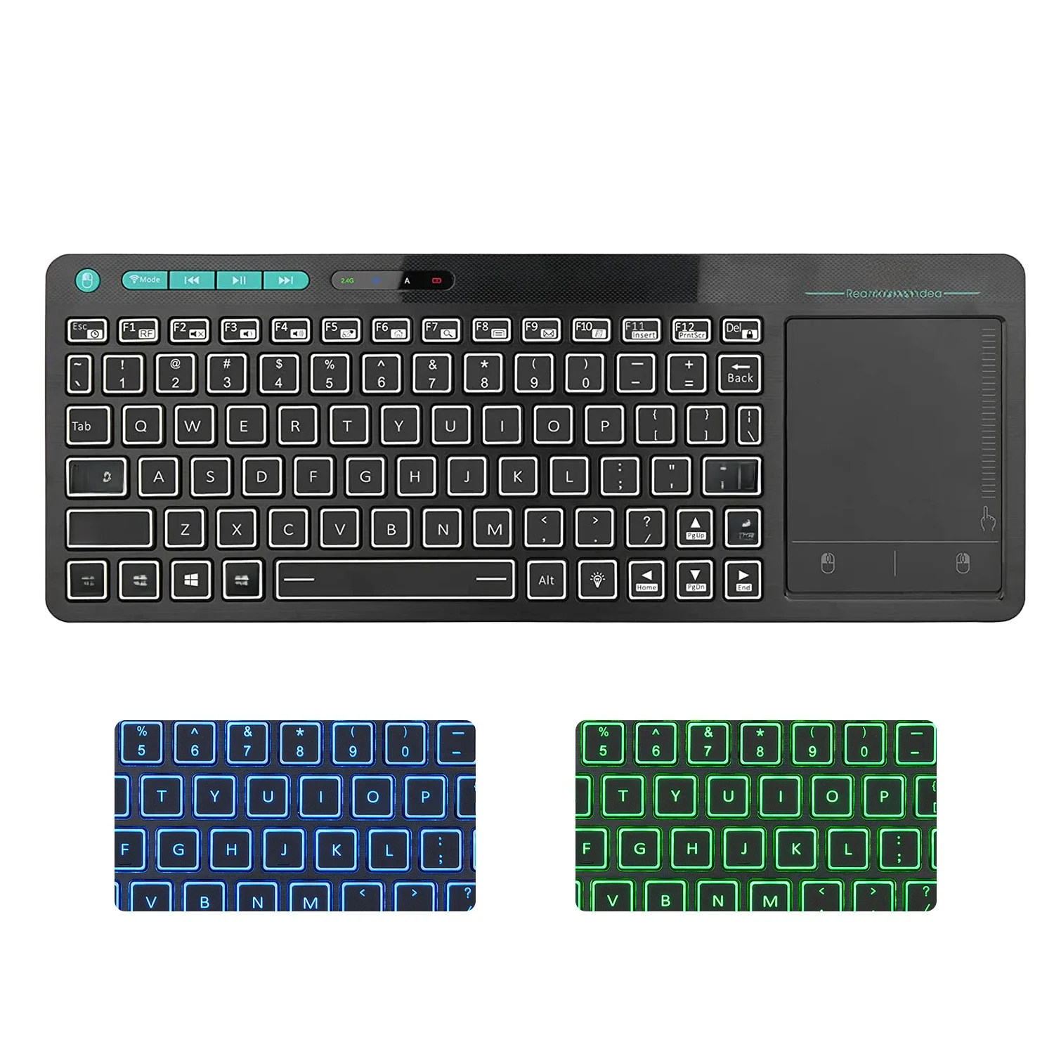 Rii K18Plus/K18S 2.4G Draadloos Toetsenbord met Touchpad Muis Nummer Numeriek USB Backlit Voor Voor Android TV BOX Smart TV PC - afbeelding 2