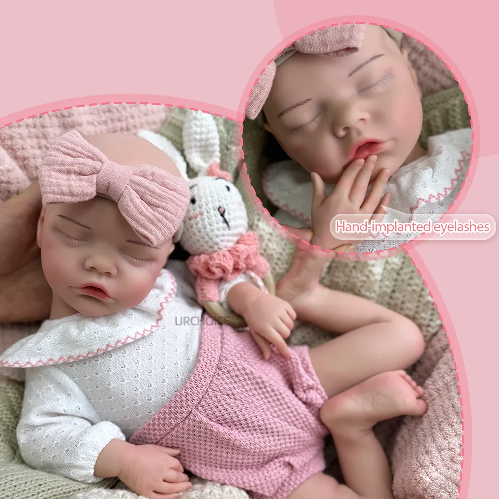 こどもの日ギフトに最適！17インチの抱きしめたくなるようなリアルな新生児の女の子のリボーンドール。ソフトシリコン製で、コレクターや新米ママへのプレゼントに。