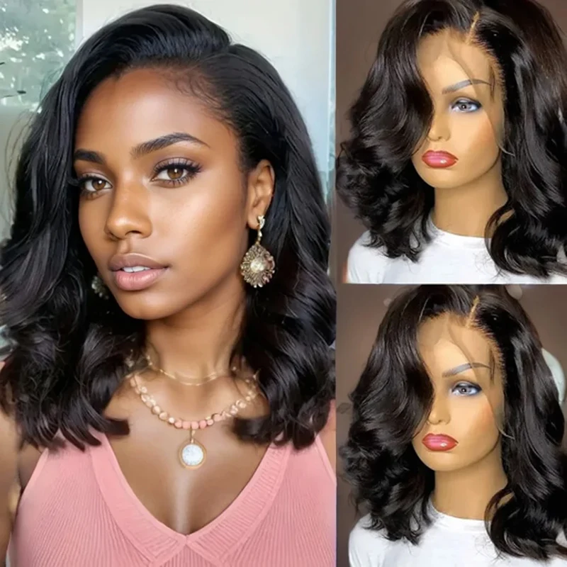 

HD 100% Brazilian Short Bob Human Hair Wigs for Women Body Wave 13x6 Lace Frontal Wig 13x4 PrePlucked 4x4 Lace Closure 5x5