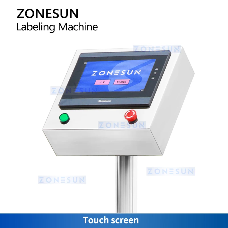 ZONESUN Automatic Sticker Adhesive Plane Bag Tag Food Paper Book Large Plastic Film Flat Packing Labeling Machine ZS-TB832
